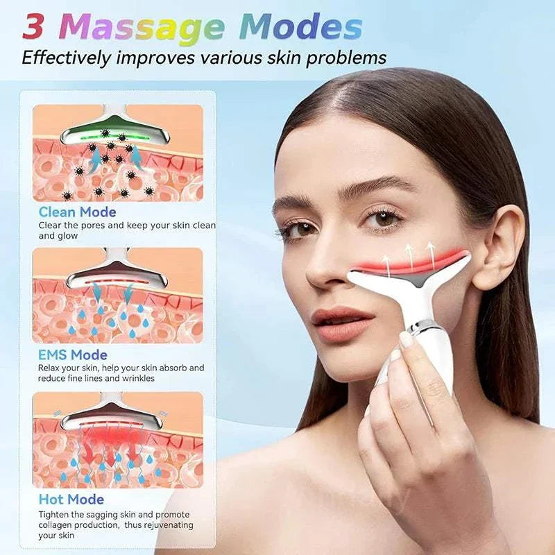 Appareil anti-âge SkinSculpt™ pour visage et cou, massage LED EMS et chaleur, revitalisation cutanée