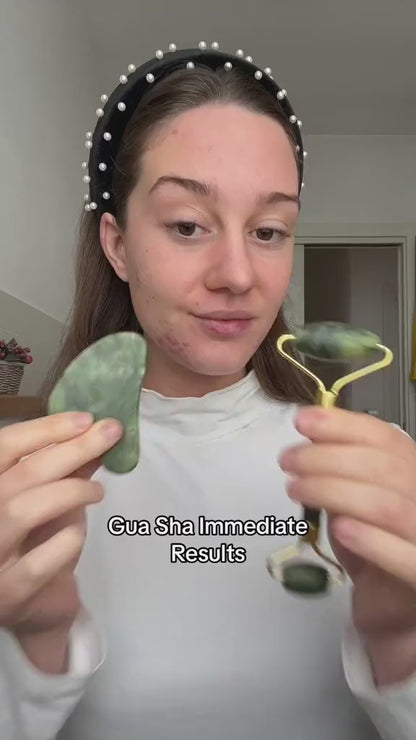 Gua Sha visage en pierre naturelle – Anti-gonflement & éclat