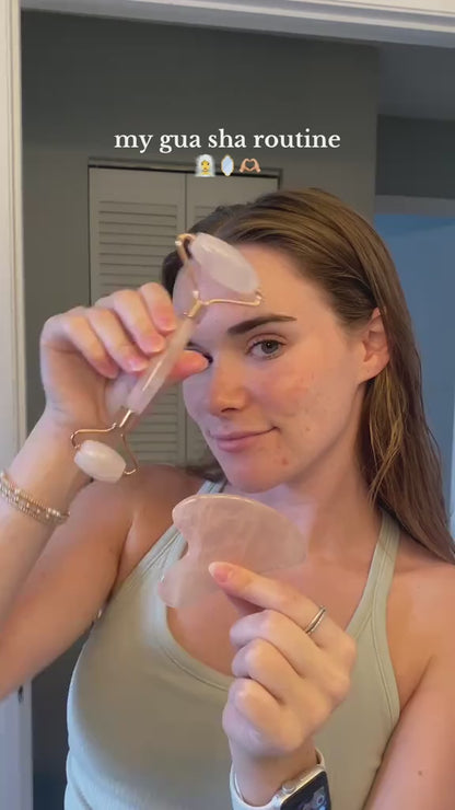 Gua Sha visage en pierre naturelle – Anti-gonflement & éclat